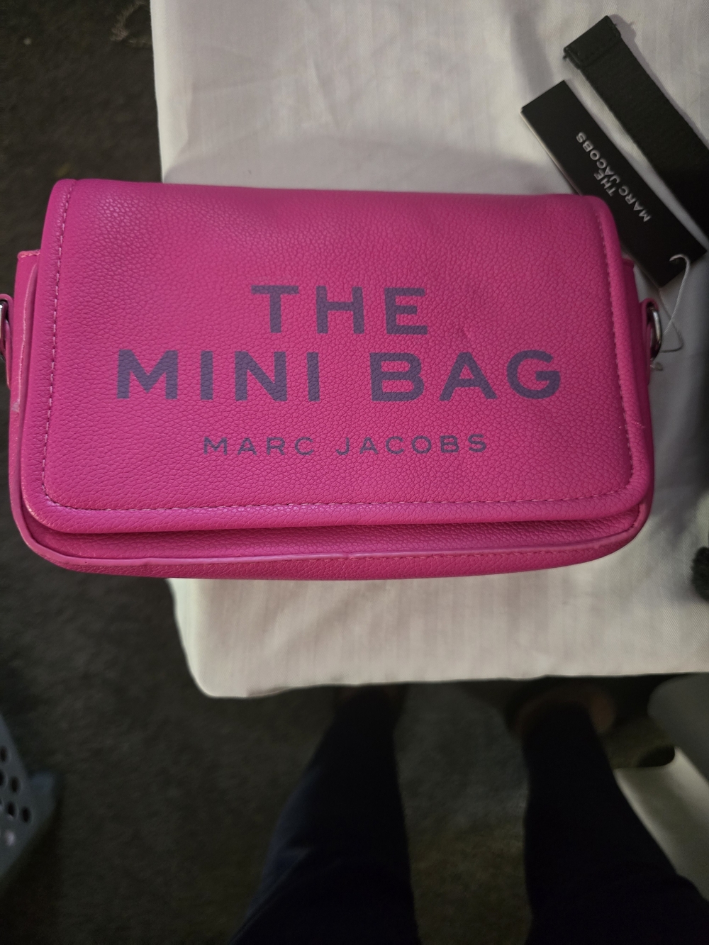 Marc Jacobs Mini Bag in Fuchsia Pink with Logo Print